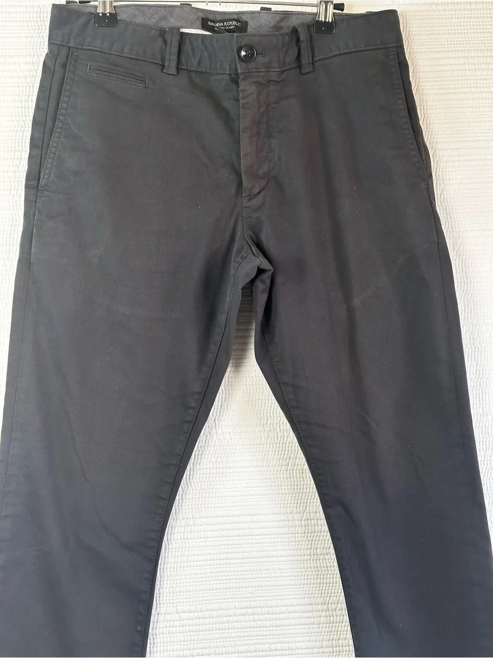 Banana Republic Fulton Skinny Chino Pants 30x30 Dark Charcoal Navy Slim Fit